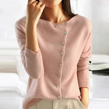 Eleanor Sweater | Cozy Cardigan with Asymmetric Button Design