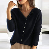 Eleanor Sweater | Cozy Cardigan with Asymmetric Button Design