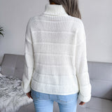 Finola Turtleneck Sweater | Cozy White Knit with Roll-Neck