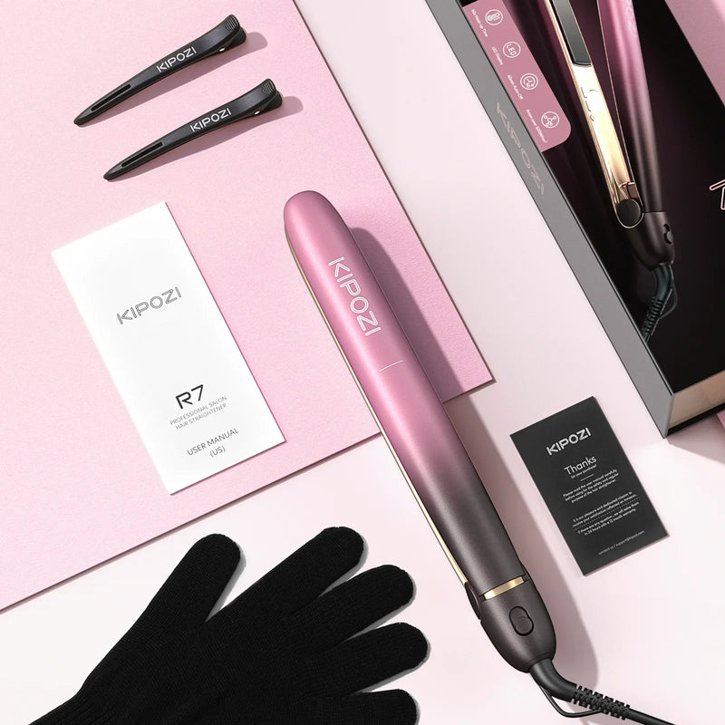 Professional Hair Straightener | Titanium Plates With Rose Gold Finish