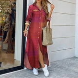 Basmine Denim Dress | Long Relaxed-Fit Maxi Shirt Dress for Women