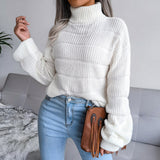 Finola Turtleneck Sweater | Cozy White Knit with Roll-Neck
