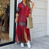 Basmine Denim Dress | Long Relaxed-Fit Maxi Shirt Dress for Women