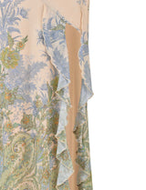 Cadrienne Maxi Dress | Strapless Floral Bodycon Maxi Dress with Side Slit for Women