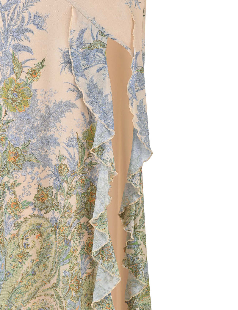 Cadrienne Maxi Dress | Strapless Floral Bodycon Maxi Dress with Side Slit for Women