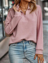 Elizabeth Jumper | Casual Zip-Up Jumper with Ribbed Detail