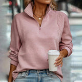 Elizabeth Jumper | Casual Zip-Up Jumper with Ribbed Detail