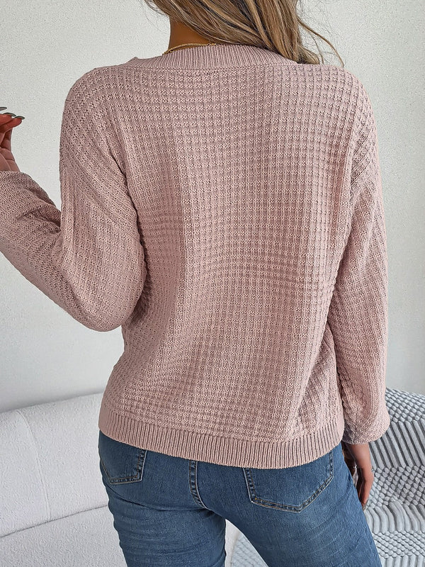 Faelyn Sweater | Cable Knit Round Neck Sweater