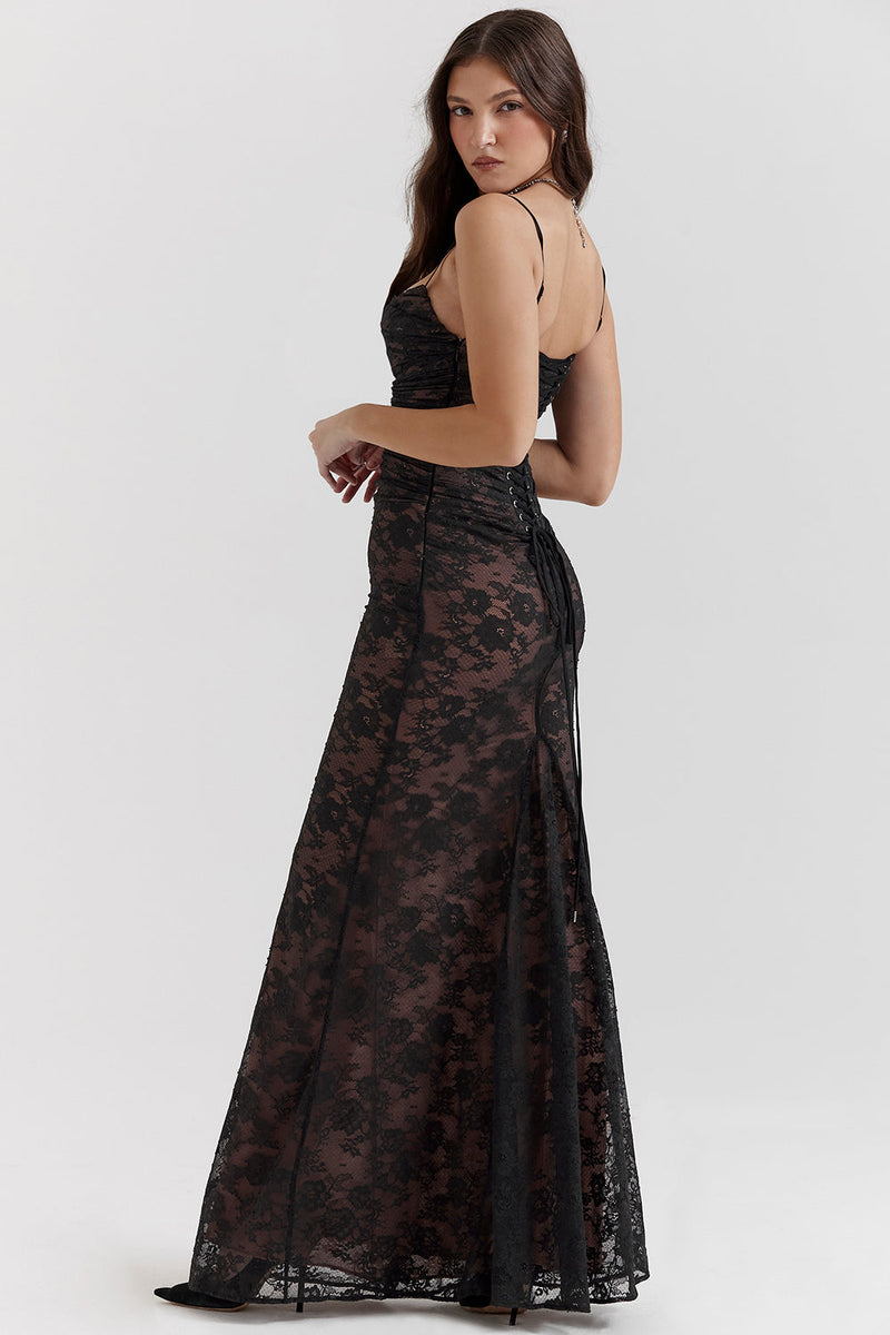 Baylee Dress | Lace Maxi Dress for Women with Thin Straps and Elegant Flow