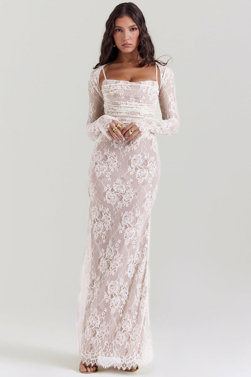 Baylee Dress | Lace Maxi Dress for Women with Thin Straps and Elegant Flow