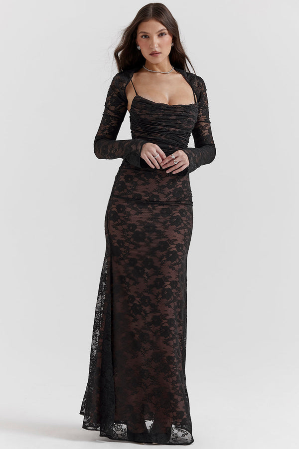 Baylee Dress | Lace Maxi Dress for Women with Thin Straps and Elegant Flow