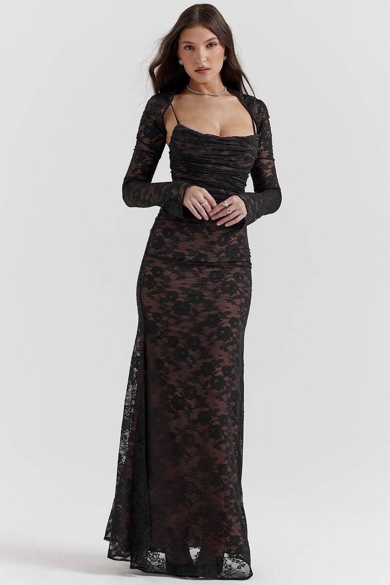 Baylee Dress | Lace Maxi Dress for Women with Thin Straps and Elegant Flow