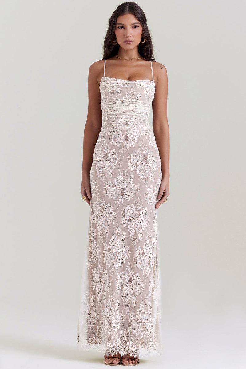 Baylee Dress | Lace Maxi Dress for Women with Thin Straps and Elegant Flow