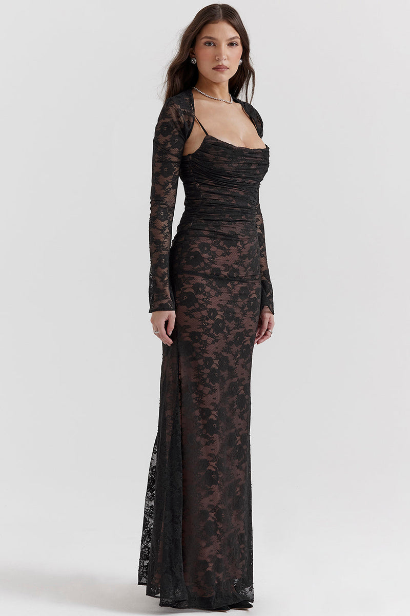 Baylee Dress | Lace Maxi Dress for Women with Thin Straps and Elegant Flow