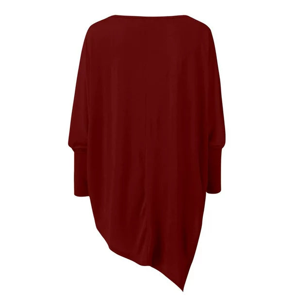 Meila Top | Asymmetric Black Long Sleeve Tunic