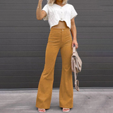 Bronte Pants | High-Waisted Flared Pants for Women in Eco Corduroy Fabric