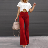 Bronte Pants | High-Waisted Flared Pants for Women in Eco Corduroy Fabric