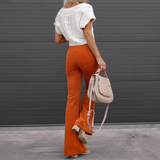 Bronte Pants | High-Waisted Flared Pants for Women in Eco Corduroy Fabric