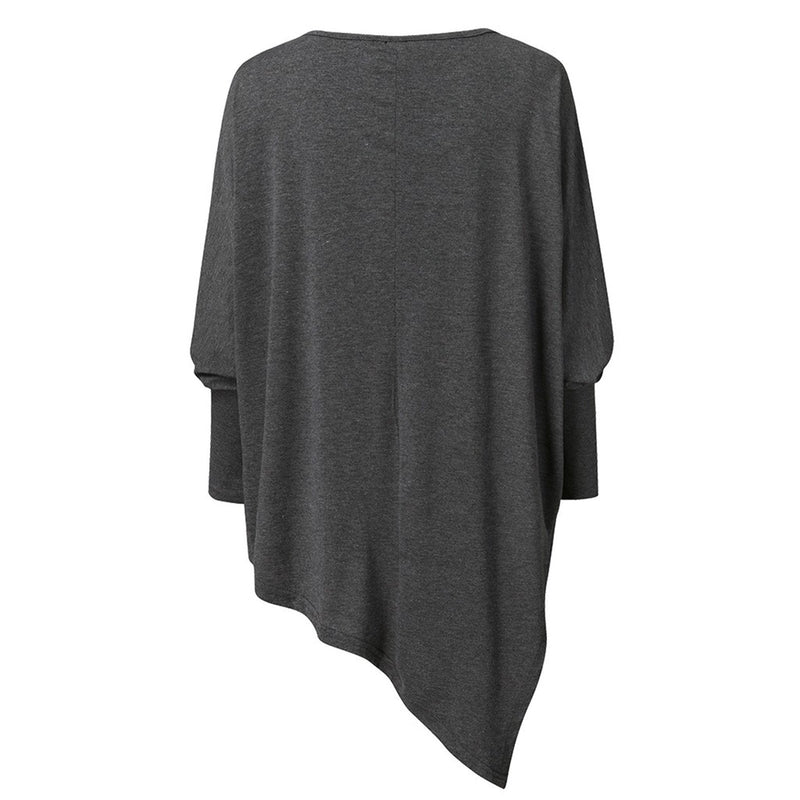 Meila Top | Asymmetric Black Long Sleeve Tunic