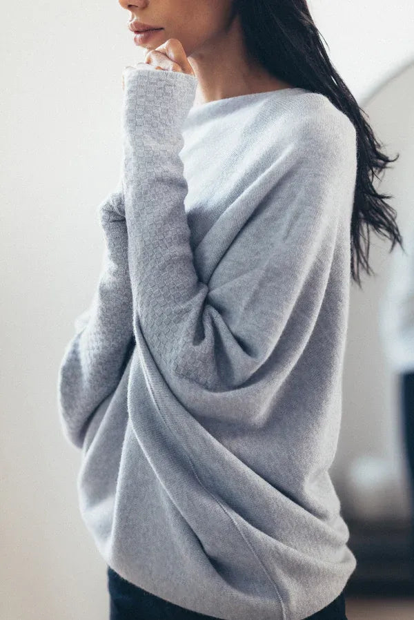 Gladys Sweater | Asymmetric Draped Off-Shoulder Jumper