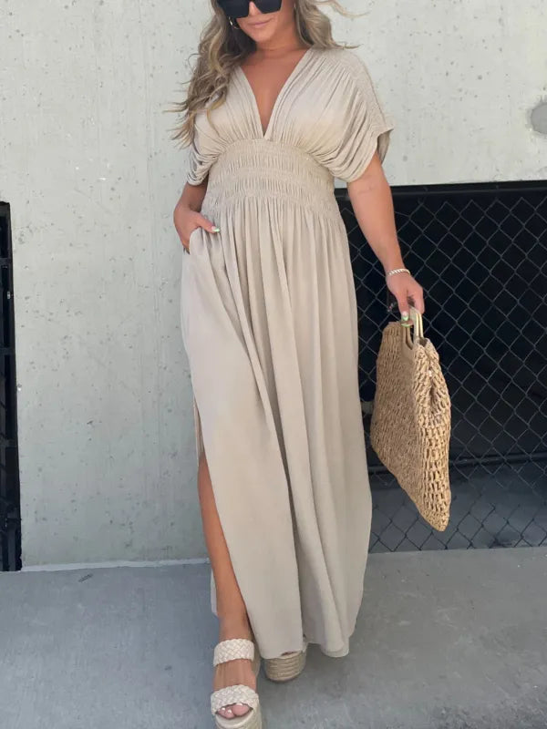 Dazira Dress | V-Neck Maxi Dress with Flowy Fit and Lightweight Summer Fabric
