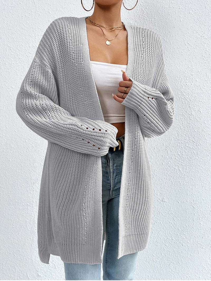 Clarissa Cardigan | V-Neck Loose Mid-Length Knitted Cardigan, Casual and Comfortable