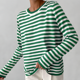 Emma T-Shirt | Elegant Striped Long Sleeve Top