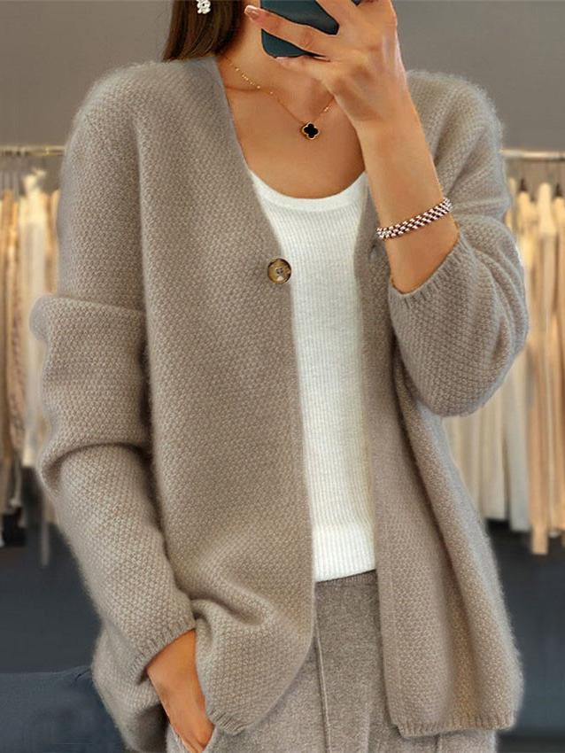 Christina Cardigan | Simple V-Neck Knitted Cardigan Sweater