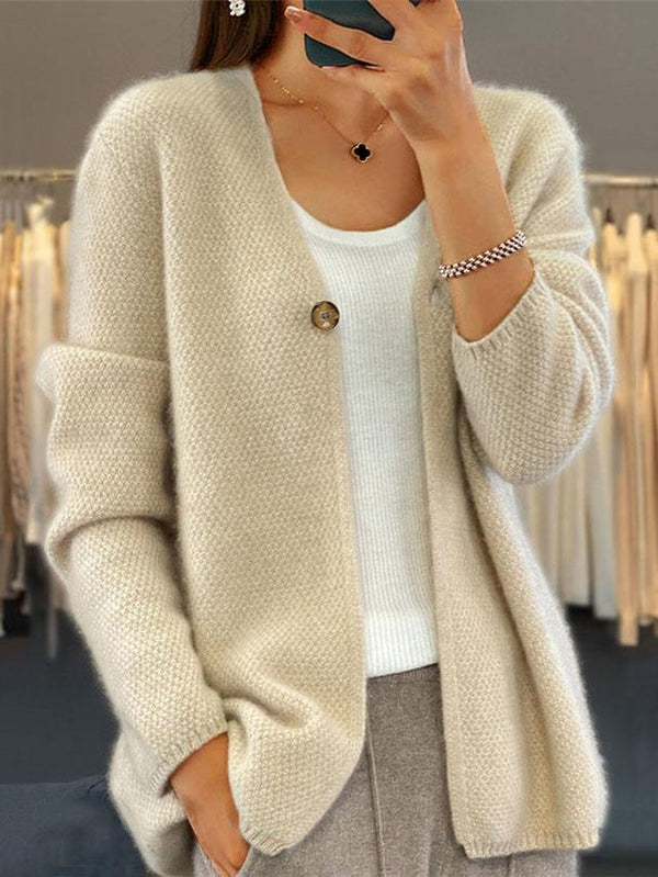 Christina Cardigan | Simple V-Neck Knitted Cardigan Sweater