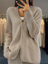 Christina Cardigan | Simple V-Neck Knitted Cardigan Sweater