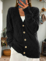 Celine Cardigan | Vintage V-Neck Button-Down Jacquard Knit Cardigan