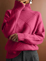 Ciara Jumper | High Neck Diamond Texture Knit Jumper