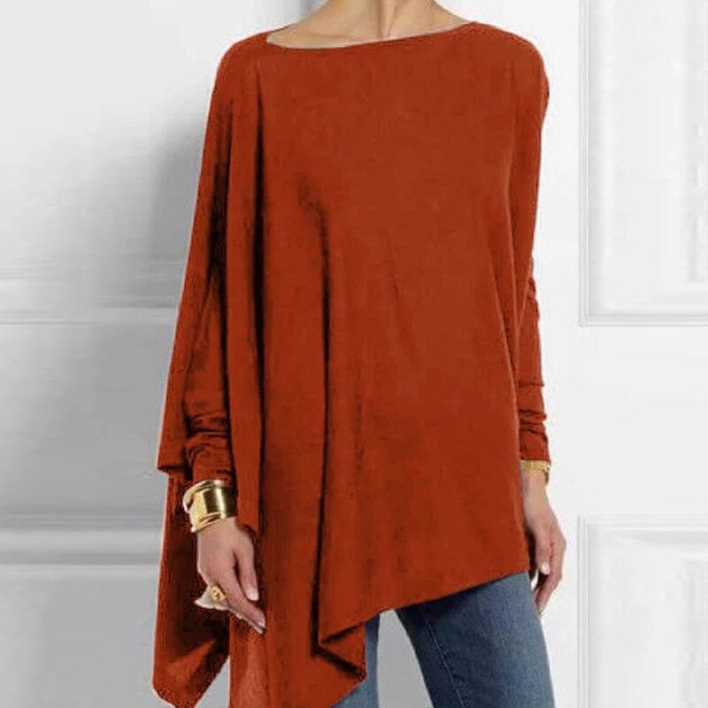 Meila Top | Asymmetric Black Long Sleeve Tunic